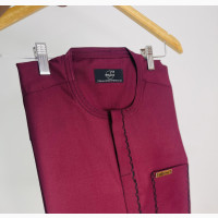Wine Kaftan With a Black Threading