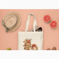 Watercolour Floral Book Tote Bag, Canvas Book Bag