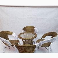 Outdoor Vintage French Style Bamboo Chair Bistro Metal Set