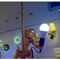 Nordic Pendant Monkey Light - Black/White/Gold