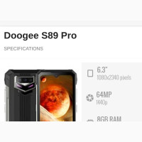 New Doogee S89 Pro 256 GB Black