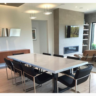 Marble Top Iron Legs Dinning Table