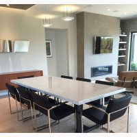 Marble Top Iron Legs Dinning Table
