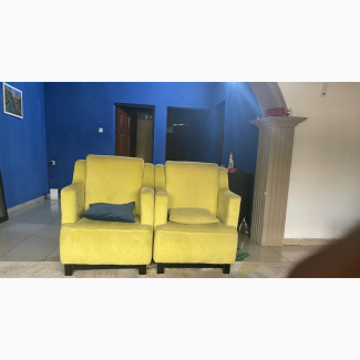 Two Yellow Single-Seater Chairs