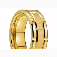 Gold Stainless Steel Male Wedding Ring