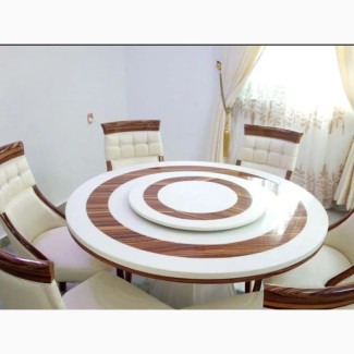 Elegant Round Marble Dining Table Set