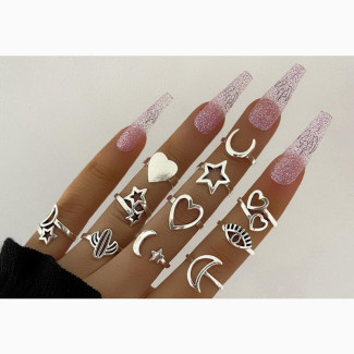 11 Pieces Knuckle Rings - Silver