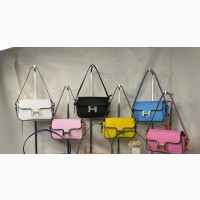 Hermes Handbags - Genuine Leather, Logo Pattern, Adjustable Strap