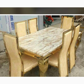 Stylish Marble Dining Set for Six Seaters