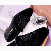 Versace Dazzled Suede Loafers