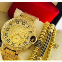 Brand New Cartier Chain Wristwatch with 3 Beads
