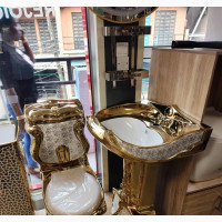 Gold and White WC