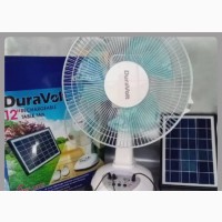 Qasa Rechargeable Table Fan Solar Panel With Two Bulbs