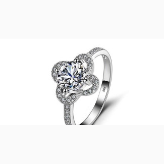 Brand New Floral Engagement Ring - Non-tarnish, 1.5ct Cubic Zircon