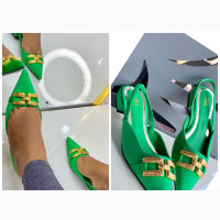 Low Heel Women Half Sandal With Pointed Mouth