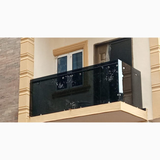 Stainless Steel Handrails With Gray Glass