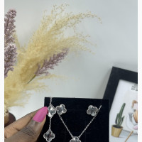 Elegant Vca Necklace, Earrings, and Bracelet Set for Women