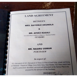 3 Plots at Iyana Agbala Ibadan/Ife Express Road Adegbaiyi