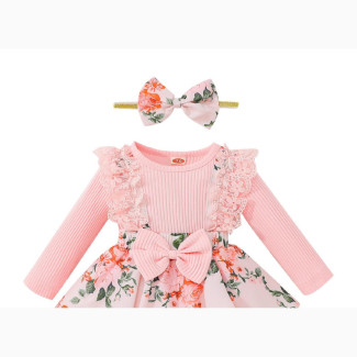Baby/Toddlers Cute Pant Dress With Hairband