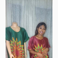 Ankara Patch Dress With Crystal Stones - Naija Made