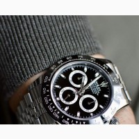 Rolex (DAYTONA)Chronograph Silver/Black Chain Watch