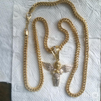 ITALY 750 Pure 18krt Gold Franco Wit Angel Pendant