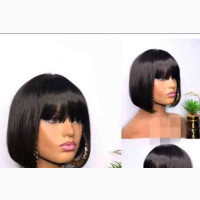 Human Hair Fringe Bob Wig