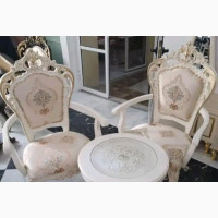 Two Royal Single Chairs and Center Table
