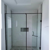 Shawe Cubicles 10mm Tempered Glass and Black Accessories