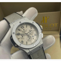 Hublot Leather Wristwatch and Original Steel Engine