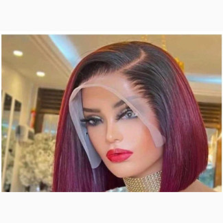 Wine Color Double Drawn Wig