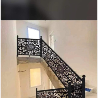 Staircase Railing with Laser Cut Design