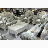 Luxury 7 Seater Living Room Fabric Royal Sofa Chair