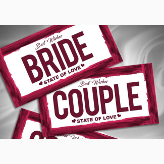 Wedding Car Plate Design