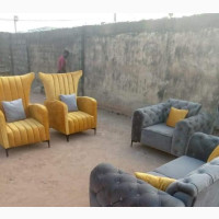A Brown New 6seaters Quality Fabric Chairs