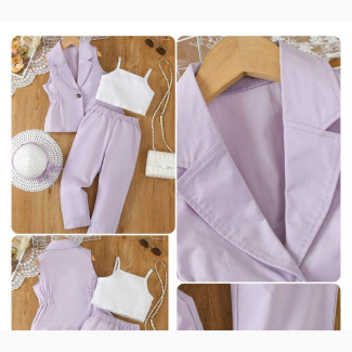 3 Piece Purple Jacket/Pants/Camisole