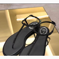 Black Leather Sandals for Ladies