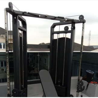 Adjustable Cable Crossover Pulling With Adjustable Bench