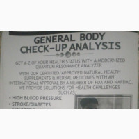 Quantum Resonance Analyzer for General Body Check-Up