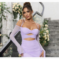 Shein Cut Out Front Ruched Bodycon Dress