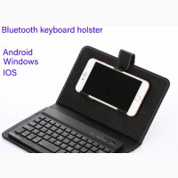 Wireless Bluetooth Keyboard for Tablet PU Leather Case-Black