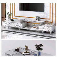 Exclusive Design Tv Console and Center Table Set White