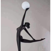 Creative Art Design Black Resin Ground Floor Lights Modern
