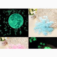 100pc Star Wall Decoration Luminous Light Patch Fluorescent