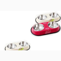 Double Stainless Steel Dog and Cat Food Bowl