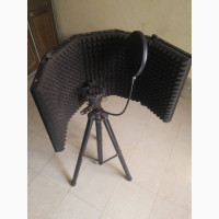 Vocal booth with stand and pop filter