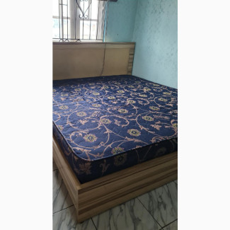 6 by 6 Matress With Bed Frames and Side Stool
