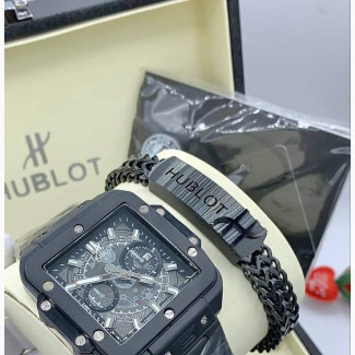 Hublot Black Watch and Bracelet Set