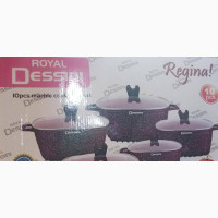 Royal Dessini Regina Ten Pieces Marble Cookware Sets