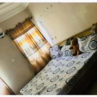 King Size Bed + Dressing Table and Mirror Minus Mattress